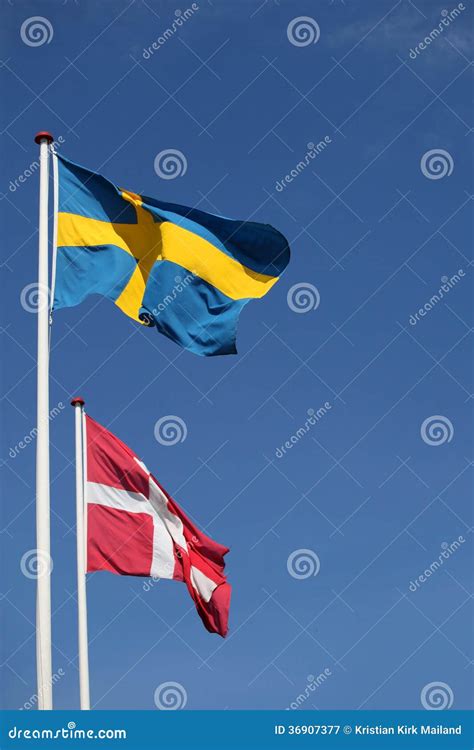 Danish and Swedish Flag Together Stock Image - Image of neighbors, meeting: 36907377