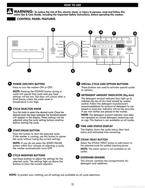 Kenmore Top Load Washer Manual