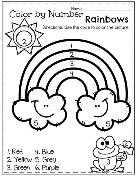 Easy Color by Number Worksheets for Kindergarten | 101 Coloring