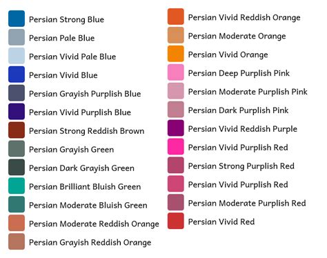 GitHub - alijsh/persian-colors: Collection of colors internationally known as Persian colors