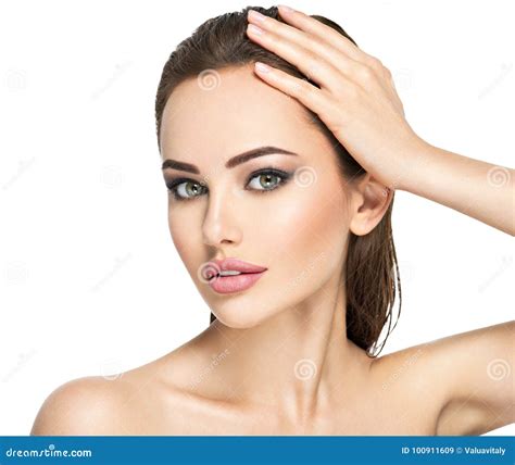 Beauty Face of the Young Beautiful Woman Stock Image - Image of portrait, adult: 100911609