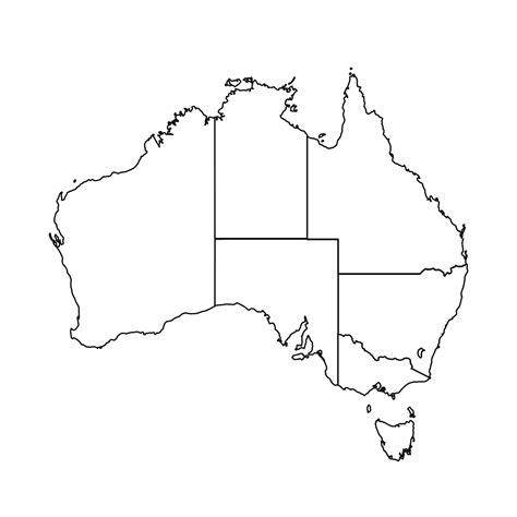 Outline Sketch Map of Australia With States and Cities 25843891 Vector ...