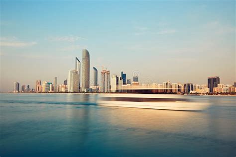 Abu Dhabi skyline stock image. Image of downtown, building - 70883923