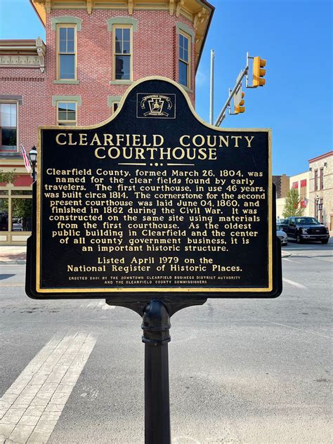 Historic Sign Clearfield County Courthouse. Clearfield, Pennsylvania ...