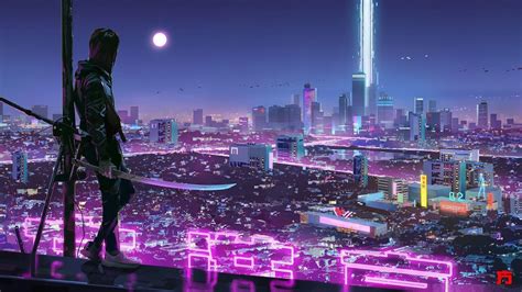 Anime Neon City Wallpapers - Top Free Anime Neon City Backgrounds - WallpaperAccess