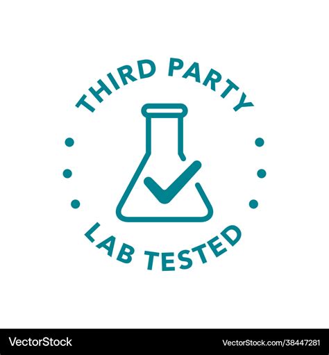 Lab tested round badge icon design Royalty Free Vector Image