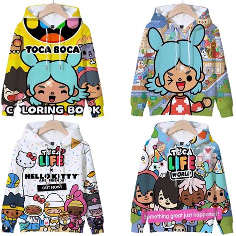 Hoodies 3D Print Game Toca Life World Toca Boca Virtual Toy, 50% OFF