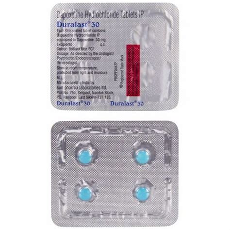 Dapoxetine Hydrochloride Tablet, 30 mg at Rs 199/box in Surat | ID ...