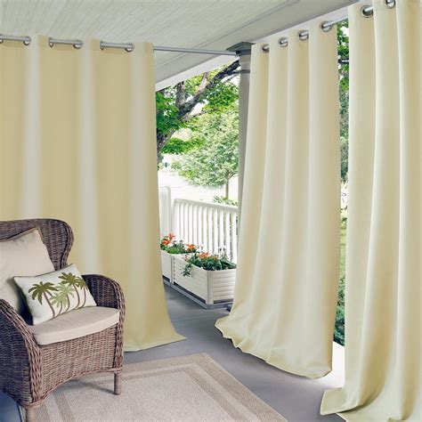 Elrene Connor Solid Indoor/Outdoor Window Curtain-20865IVR - The Home Depot