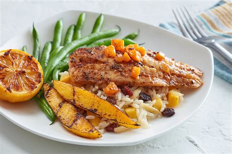 Pan-Fried Red Snapper with Mango Sriracha Butter and Madras Rice