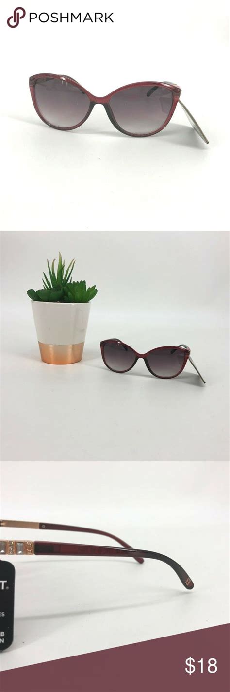 Foster Grant Sunglasses Round Cat Eye Burgundy | Foster grant sunglasses, Round sunglasses ...