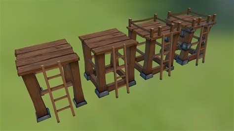 Wooden Archer Towers - 3D model by GamePoly (@triix3d) [84c150c ...