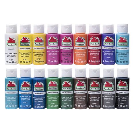 Apple Barrel Acrylic Paint Set, 18 Piece (2-Ounce), PROMOABI Assorted Colors I Assorted Colors 1 ...