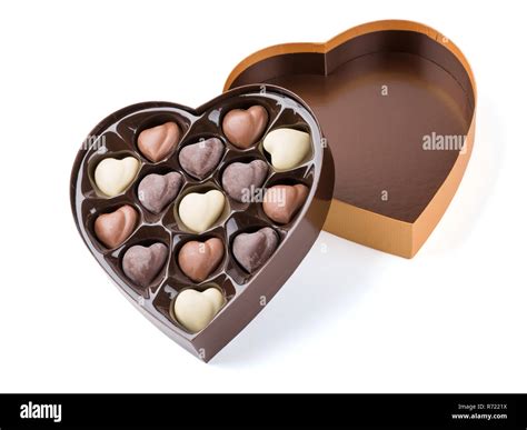 Box of Heart Shaped Chocolates. Valentines Candy Stock Photo - Alamy