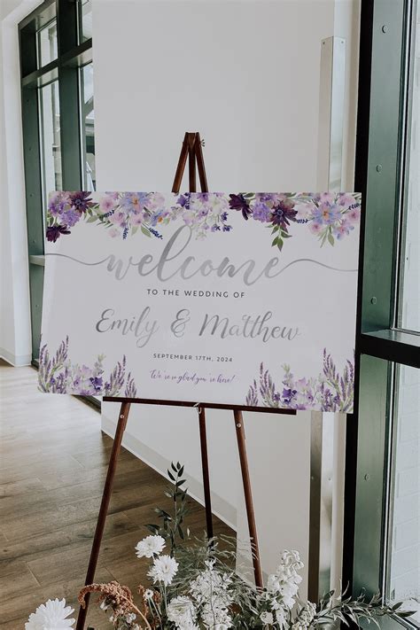 Lavender Welcome Sign Wedding Welcome Sign Template - Etsy