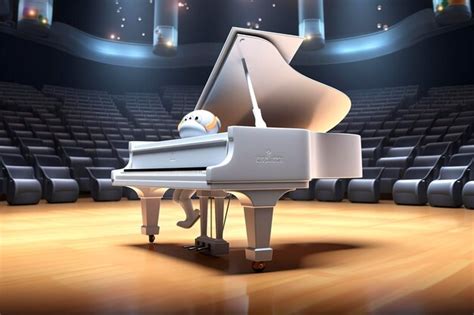 Premium AI Image | Playing a grand piano in a concert hall setting