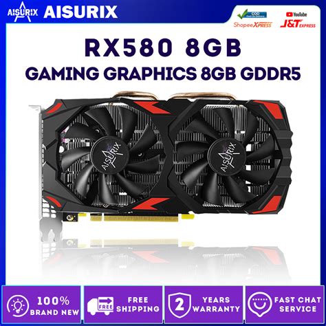 AISURIX New RX 580 8GB Graphics Card Gaming Computer GPU GDDR5 256Bit ...