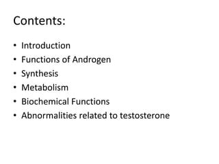 Synthesis and Metabolism of Androgen in Male Reproductive System | PPT