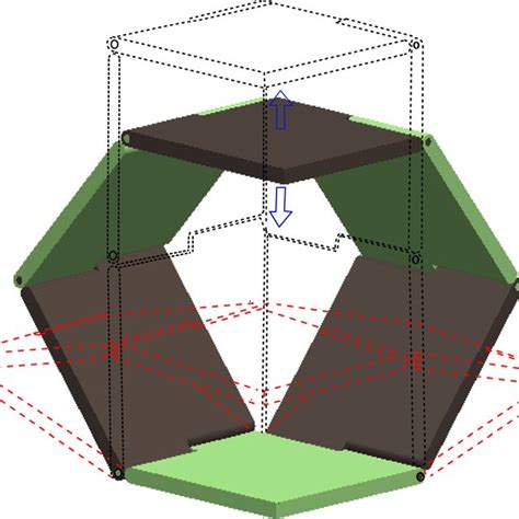 A Sarrus mechanism illustrated in its three different positions | Download Scientific Diagram