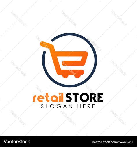 Retail store logo design template shopping cart Vector Image