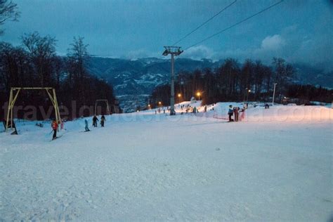 Straja ski resort - night instalation - Travel Guide Romania