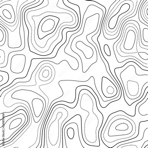 Topographic map. Actual topography map. Black and white seamless design ...