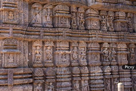 Image of Stone Carvings On Ancient Hindu Temple Architecture At Puri ...