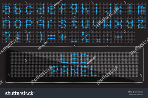 Led Digital Font On Black Background Stock Vector 236998690 - Shutterstock