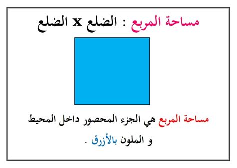 معلقات تزيين القسم محيط ومساحة المربع + محيط ومساحة المستطيل