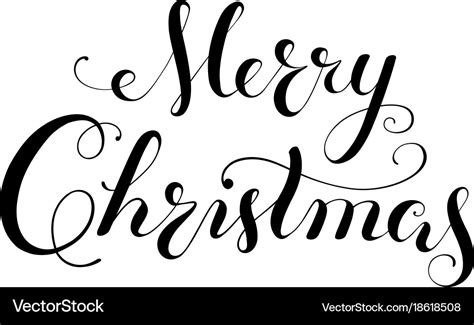 Merry christmas calligraphy lettering template Vector Image