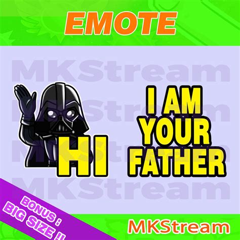 Twitch emotes star wars darth vader waving hi package | Etsy