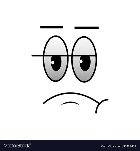 Cartoon face bored Royalty Free Vector Image - VectorStock