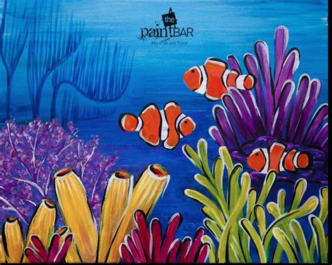 under the sea | Underwater painting, Fish painting, Kids canvas painting