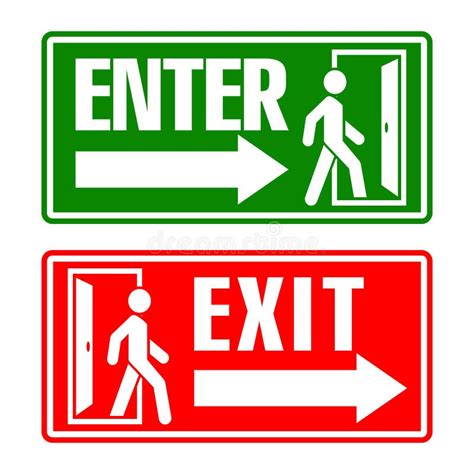 Exit and Entrance signs stock illustration. Illustration of ladder ...