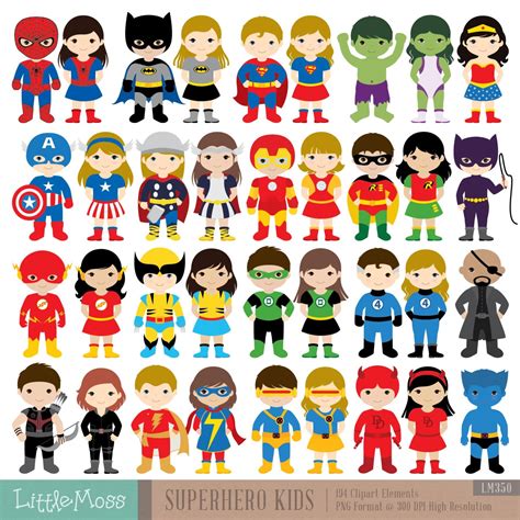 36 Kids Superhero Costumes Clipart Superheroes Kids Clipart