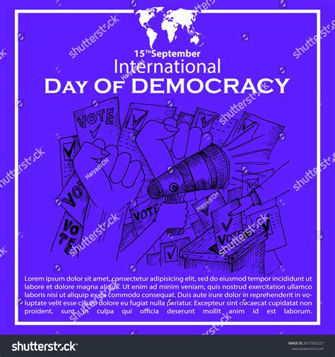 International Day Democracy 15 September Poster Stock Vector (Royalty Free) 2017950227 ...