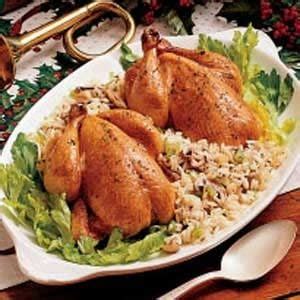 Cornish Hens with Rice Dressing Recipe: How to Make It