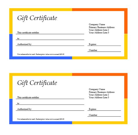 Gift Certificate Template Google Docs - Printable Word Searches