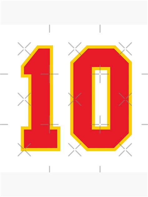 "10 Jersey Number, Ten Red" Poster by elhefe | Redbubble