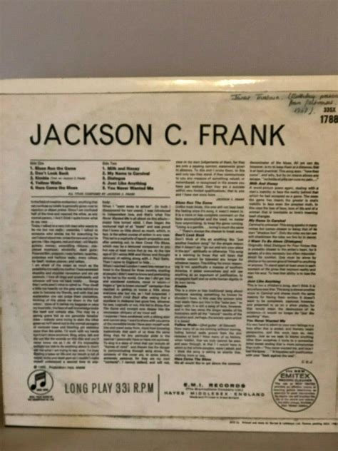 popsike.com - ORIGINAL 1965 JACKSON C FRANK SELF TITLED LP RECORD ALBUM & COVER - auction details