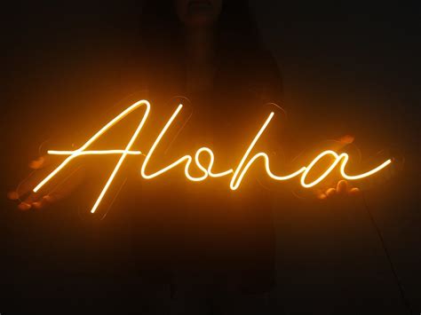 Aloha Neon Signaloha Signneon Sign Bedroom Customorange | Etsy