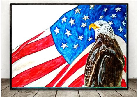 American Flag Art ORIGINAL PAINTING 3D Art Custom Order | Etsy