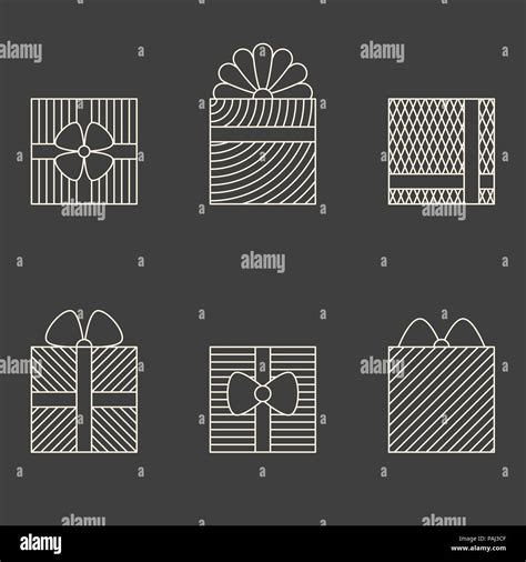 Set of minimalistic linear gift boxes Stock Vector Image & Art - Alamy