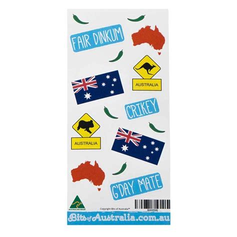 Fair Dinkum Aussie Sticker Sheet Made in Australia - Bits of Australia