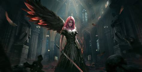 Fallen Angel Warrior HD Wallpaper by Jie He