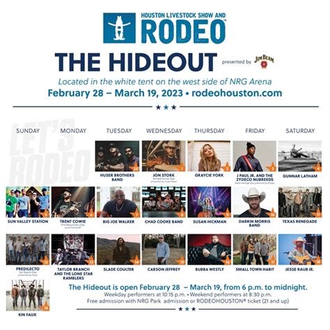 The Houston Livestock Show and Rodeo Announces Lineup for The Hideout ...