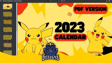 Pikachu Calendar 2023 Digital and Printable Calendar 2023 - Etsy