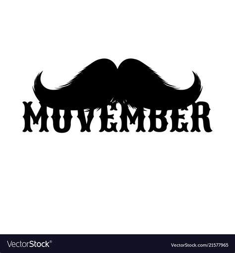 Moustaches movember clipart black isolated Vector Image