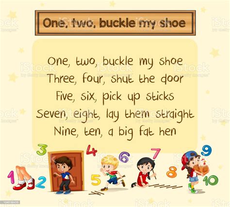 One Two Buckle My Shoe Song Stock Illustration - Download Image Now - Art, Blue, Buckle - iStock