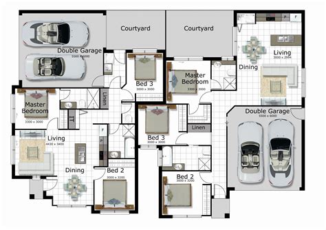 Corner Lot Duplex Floor Plans - House Decor Concept Ideas